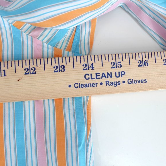 ISAIA Napoli Men's Shirt Multicolor Cotton Striped Long Sleeve Button Front L - Picture 11 of 16